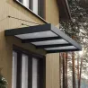 Marquise de porte en aluminium gris et polycarbonate opale blanc Sophia