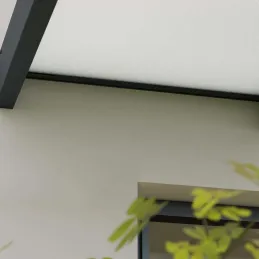 Marquise de porte en aluminium gris et polycarbonate opale blanc Sophia