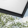Marquise de porte en aluminium gris et polycarbonate opale blanc Sophia