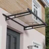 Marquise de porte en aluminium gris et polycarbonate Bremen