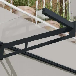 Marquise de porte en aluminium gris et polycarbonate Bremen