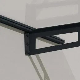 Marquise de porte en aluminium gris et polycarbonate Bremen