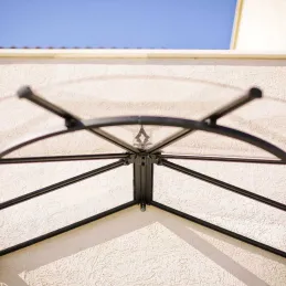 Marquise de porte en aluminium et polycarbonate Lily
