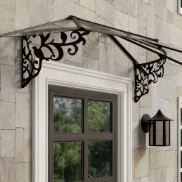 Marquise de porte en aluminium et polycarbonate Lily