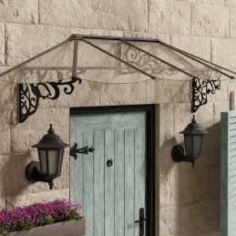 Marquise de porte en aluminium et polycarbonate Lily