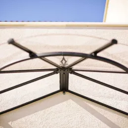 Marquise de porte en aluminium et polycarbonate Lily