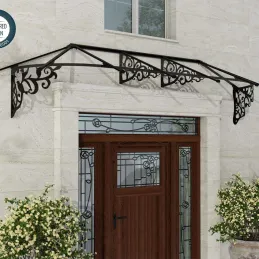 Marquise de porte en aluminium et polycarbonate Lily