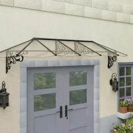 Marquise de porte en aluminium et polycarbonate Lily