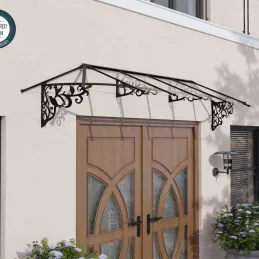 Marquise de porte en aluminium et polycarbonate Lily