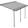 Pergola à adosser en aluminium gris et polycarbonate Sierra