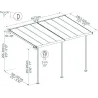 Pergola à adosser en aluminium gris et polycarbonate Sierra