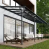 Pergola à adosser en aluminium gris et polycarbonate Sierra