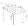 Pergola à adosser en aluminium gris et polycarbonate Sierra