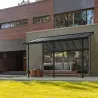 Pergola à adosser en aluminium gris et polycarbonate Sierra