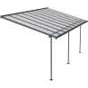 Pergola à adosser en aluminium gris et polycarbonate Sierra