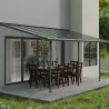 Pergola à adosser en aluminium gris et polycarbonate Sierra