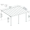 Pergola à adosser en aluminium gris et polycarbonate Sierra