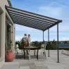 Pergola à adosser en aluminium gris et polycarbonate Sierra