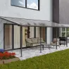 Pergola à adosser en aluminium gris et polycarbonate Sierra