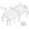 Pergola à adosser en aluminium gris et polycarbonate Sierra