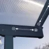 Pergola à adosser en aluminium gris et polycarbonate Sierra