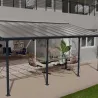 Pergola à adosser en aluminium gris et polycarbonate Feria