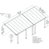 Pergola à adosser en aluminium gris et polycarbonate Feria