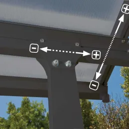 Pergola à adosser en aluminium gris et polycarbonate Feria