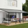 Pergola à adosser en aluminium gris et polycarbonate Feria