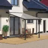 Pergola à adosser en aluminium gris et polycarbonate Olympia