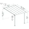 Pergola à adosser en aluminium gris et polycarbonate Olympia