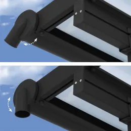 Pergola à adosser en aluminium gris et polycarbonate Olympia