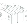 Pergola à adosser en aluminium gris et polycarbonate Olympia