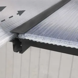 Pergola à adosser en aluminium gris et polycarbonate Olympia