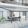 Pergola à adosser en aluminium gris et polycarbonate Olympia