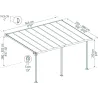 Pergola à adosser en aluminium gris et polycarbonate Olympia