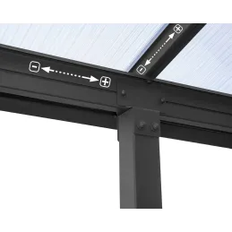 Pergola à adosser en aluminium gris et polycarbonate Olympia