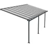 Pergola à adosser en aluminium gris et polycarbonate Olympia