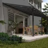 Pergola à adosser en aluminium gris et polycarbonate Olympia