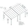 Pergola à adosser en aluminium gris et polycarbonate Olympia