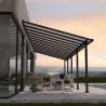 Pergola à adosser en aluminium gris et polycarbonate Olympia