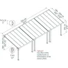 Pergola à adosser en aluminium gris et polycarbonate Olympia