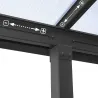 Pergola à adosser en aluminium gris et polycarbonate Olympia