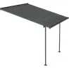 Pergola à adosser en aluminium et polycarbonate gris Capri