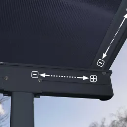 Pergola à adosser en aluminium et polycarbonate gris Capri