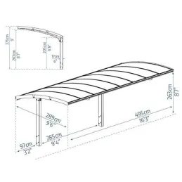 Carport en aluminium et polycarbonate Arizona Wave