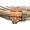 Fauteuil papasan en rotin avec coussin écru