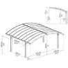 Carport en aluminium et polycarbonate Arizona Wave