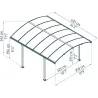 Carport en aluminium et polycarbonate Arcadia