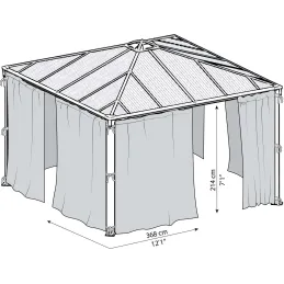 Rideaux pour tonnelles de jardin Palermo et Martinique